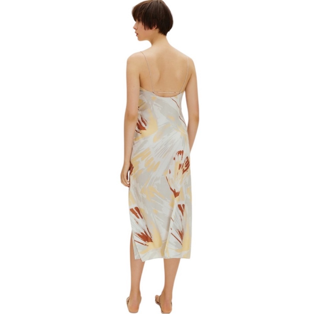 NWT Neiwai x Savislook Shell Print Tencel Shirred Slit Maxi Dress Size 6 $168 - Picture 3 of 12